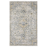 10' Gray And Gold Medallion Hand Tufted Runner Rug