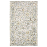 10' Ivory And Blue Oriental Hand Tufted Runner Rug