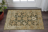 2' X 3' Green And Gold Oriental Area Rug