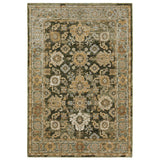 2' X 3' Green And Gold Oriental Area Rug