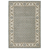 2' X 3' Blue And Ivory Oriental Area Rug