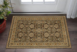 2' X 3' Brown And Gold Oriental Area Rug
