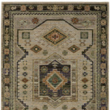 2' X 3' Gray And Green Tribal Area Rug