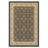 4' X 6' Ivory Oriental Area Rug With Fringe