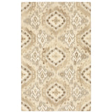 4' X 6' Beige And Ivory Wool Abstract Hand Tufted Area Rug