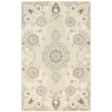 4' X 6' Sand Wool Floral Hand Tufted Area Rug