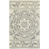 4' X 6' Ivory Wool Floral Hand Tufted Area Rug