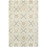 4' X 6' Gray And Sand Wool Geometric Hand Tufted Area Rug