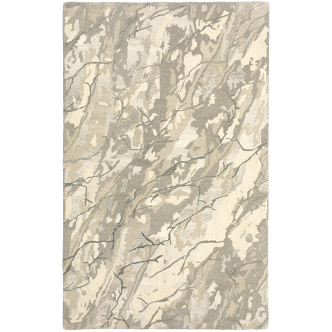 4' X 6' Beige And Ivory Wool Abstract Hand Tufted Area Rug
