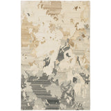 4' X 6' Beige And Charcoal Wool Abstract Hand Tufted Area Rug