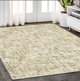 5' X 8' Ivory And Brown Abstract Area Rug