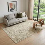 5' X 8' Ivory And Brown Abstract Area Rug