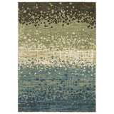 5' X 8' Blue And Brown Abstract Area Rug