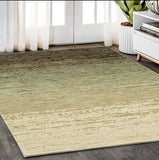 5' X 8' Brown And Green Abstract Area Rug