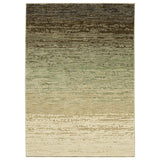 5' X 8' Brown And Green Abstract Area Rug