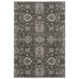 7' X 10' Gray And Ivory Oriental Area Rug