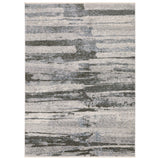 5' X 8' Gray And Ivory Abstract Area Rug With Fringe