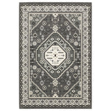 7' X 10' Gray And Ivory Medallion Area Rug