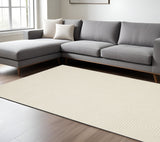 7' X 10' Ivory And Beige Geometric Area Rug