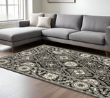 7' X 10' Charcoal And Gray Oriental Area Rug