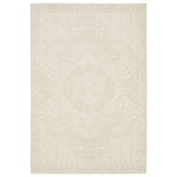 7' X 10' Ivory And Beige Medallion Area Rug