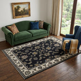 5' X 8' Ivory Oriental Area Rug With Fringe