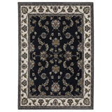5' X 8' Ivory Oriental Area Rug With Fringe