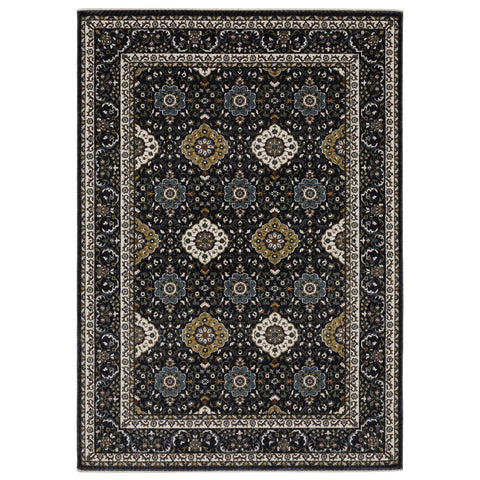 5' X 8' Gold Medallion Area Rug With Fringe