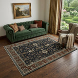5' X 8' Rust Oriental Area Rug With Fringe