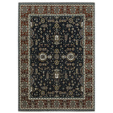 5' X 8' Rust Oriental Area Rug With Fringe