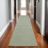 8' Silver Wool Hand Tufted Runner Rug
