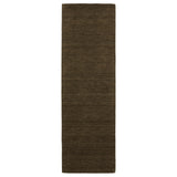 8' Brown Wool Hand Tufted Runner Rug