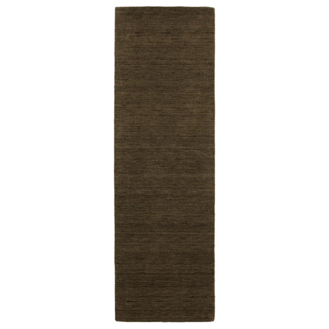 8' Brown Wool Hand Tufted Runner Rug