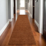 8' Rust Wool Hand Tufted Runner Rug