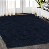 5' X 8' Blue Wool Hand Tufted Area Rug