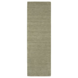 8' Sage And Green Wool Hand Tufted Runner Rug