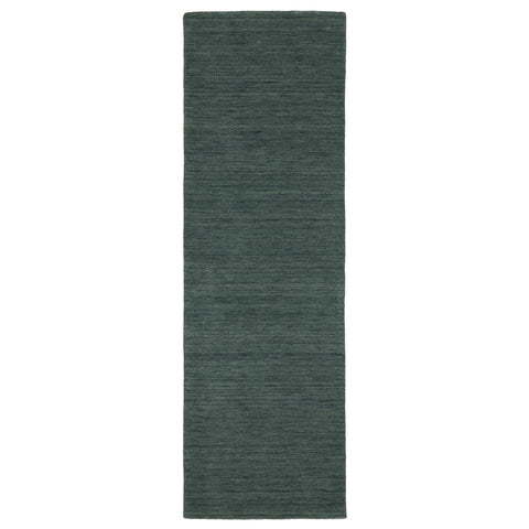 8' Teal And Blue Wool Hand Tufted Runner Rug
