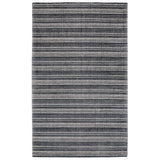 5' X 8' Black And Ivory Striped Hand Tufted Area Rug