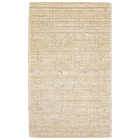 5' X 8' Beige And Ivory Striped Hand Tufted Area Rug