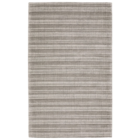 5' X 8' Gray And Ivory Striped Hand Tufted Area Rug