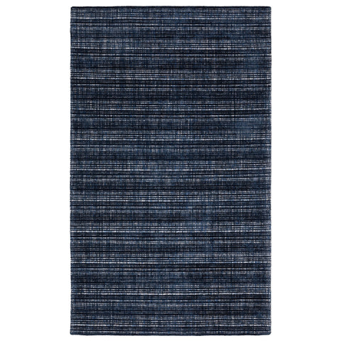 5' X 8' Blue Striped Hand Tufted Area Rug