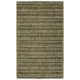 5' X 8' Green And Ivory Striped Hand Tufted Area Rug