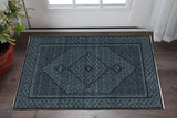 3' X 5' Blue And Teal Medallion Area Rug With Fringe