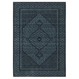 8' Blue And Teal Medallion Runner Rug With Fringe