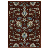8' Red Teal And Green Oriental Runner Rug With Fringe