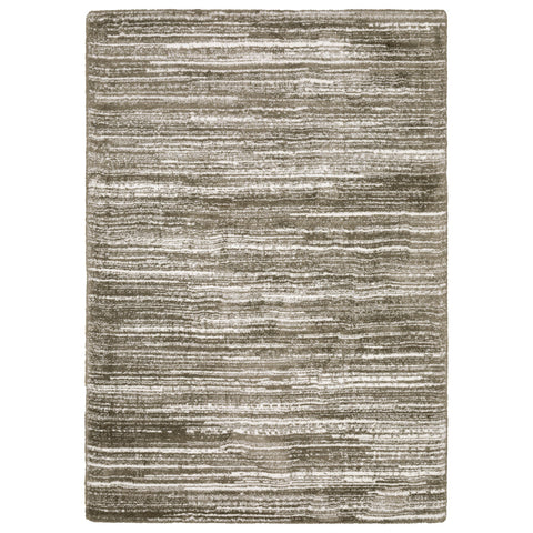 8' Brown And Ivory Striped Runner Rug