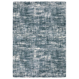 8' Teal And Ivory Geometric Runner Rug