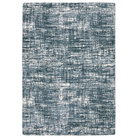 8' Teal And Ivory Geometric Runner Rug