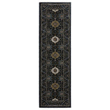 8' Gold Medallion Runner Rug With Fringe