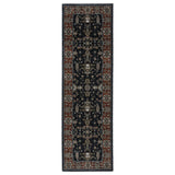 8' Rust Oriental Runner Rug With Fringe